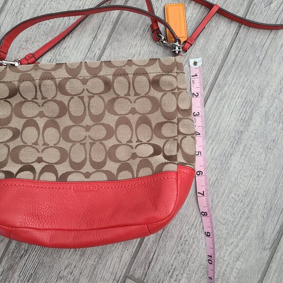 Coach Signature C Crossbody Bag with Red Leather Trim - Picture 5 of 10